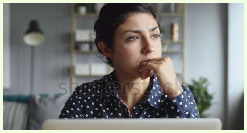Thoughtful Concerned Indian Woman Working Stock Footage